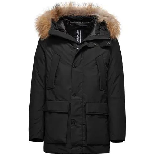 Recycled Padded Parka with Fur Hood , male, Sizes: M, XL, L - BomBoogie - Modalova