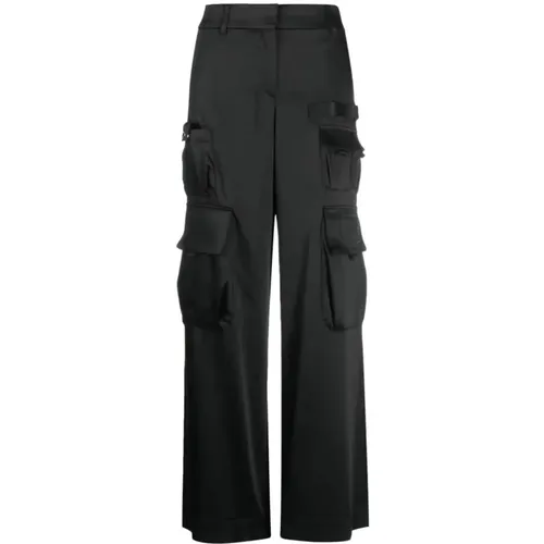 Satin Toybox Cargo Pants , female, Sizes: XS, S - Off White - Modalova