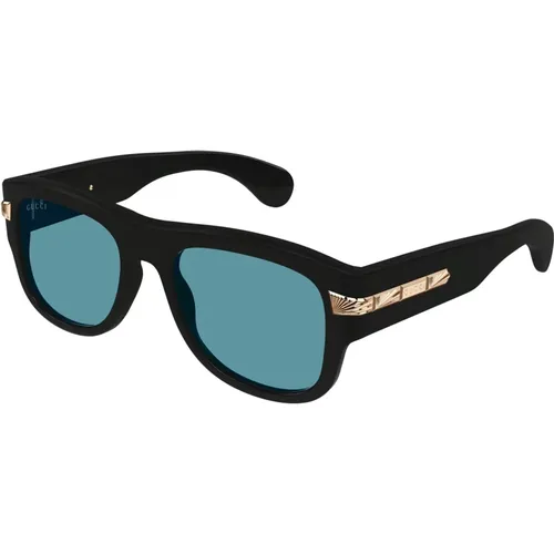 Gold/Black Sunglasses , male, Sizes: 54 MM - Gucci - Modalova