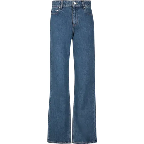 High Waist Straight Leg Cotton Pants , female, Sizes: W26, W27 - Burberry - Modalova