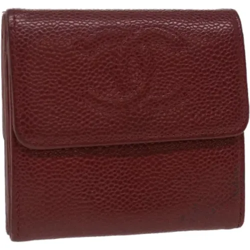 Burgundy Leather Chanel Wallet , female, Sizes: ONE SIZE - Chanel Vintage - Modalova