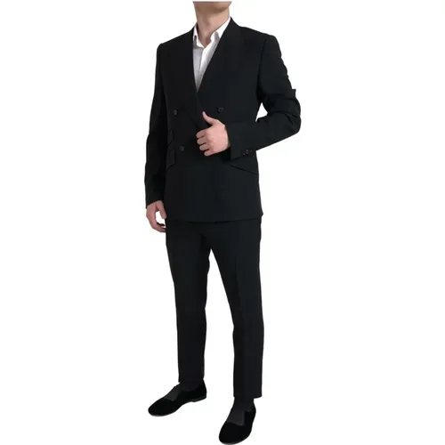 Double Breasted Suits, male, , Size: XL Double Breasted Sicilia Suit - Dolce & Gabbana - Modalova