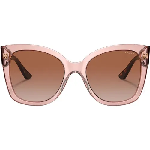 Bold Pillow Shape Sunglasses Brown , female, Sizes: 54 MM - Vogue - Modalova