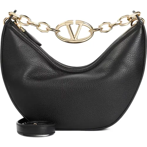 Handbags, female, , Size: ONE SIZE V Logo Gate Leather Top Handle Bag - Valentino Garavani - Modalova