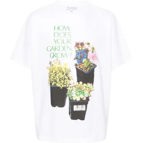 Blumendruck Crew Neck T-Shirt - JW Anderson - Modalova