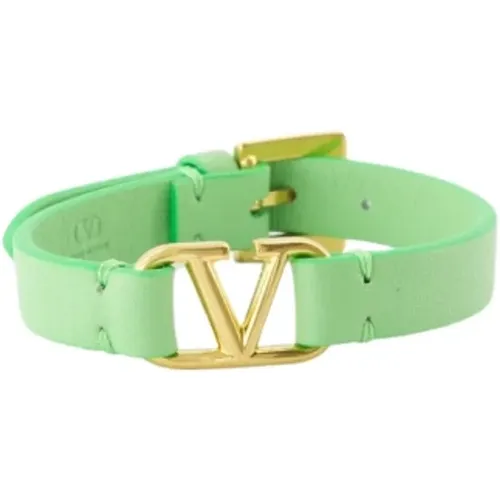 Metallic Logo Leather Bracelet , female, Sizes: ONE SIZE - Valentino Garavani - Modalova