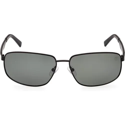 Rectangular Polarized Sunglasses Green Lens , unisex, Sizes: 62 MM - Timberland - Modalova