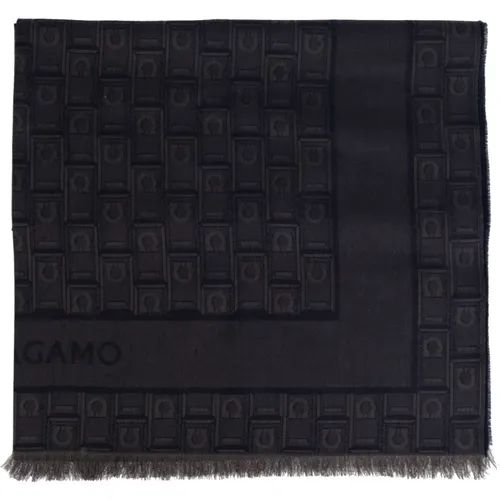 Scarves, male, , Size: ONE SIZE Monogram Scarf - Ferragamo - Modalova