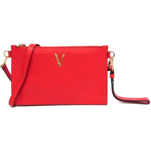 Pre-owned Cross Body Bags, female, , Size: ONE SIZE Pre-owned Leather shoulder-bags - Versace Pre-owned - Modalova