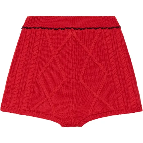 Cable Knit Mini Shorts, Modisches Modell , Damen, Größe: M - Marine Serre - Modalova