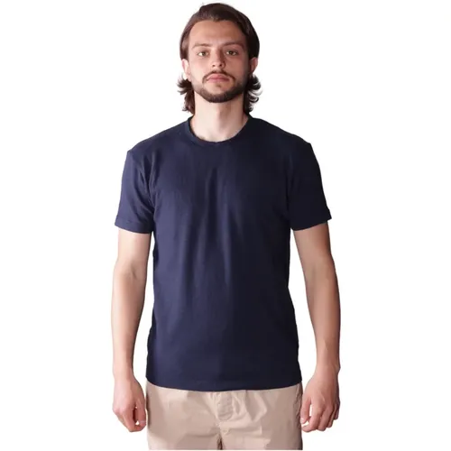 Baumwollwäsche-Leinen T-Shirt Schnitt Schnitt , Herren, Größe: S - Mauro Grifoni - Modalova