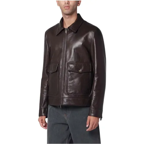 Leather Jackets, male, , Size: XL Short Leather Jacket - Salvatore Santoro - Modalova