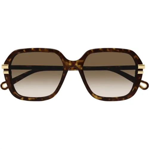 Sunglasses, unisex, , Size: ONE SIZE Vintage Rectangular Sunglasses with Thin Acetate Renew Frame - Chloé - Modalova