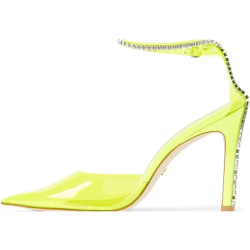 Neon Gelbe Kristallkette Pumps , Damen, Größe: 38 1/2 EU - Stuart Weitzman - Modalova