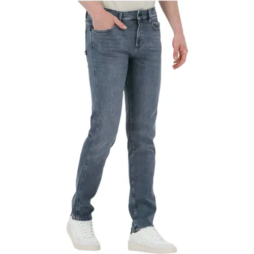 Slim Fit Delaware Jeans, Grau , Herren, Größe: W36 L34 - Boss Black - Modalova