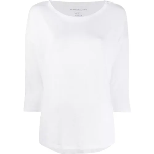 Weiße Sweatshirt Damenmode Ss24 , Damen, Größe: S - majestic filatures - Modalova
