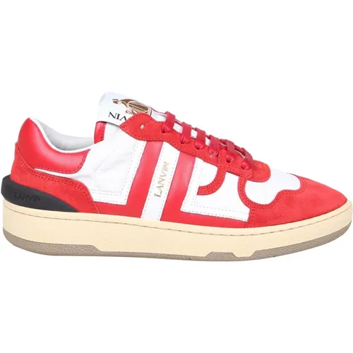 Red/White Leather Sneakers Aw24 , female, Sizes: 4 UK, 7 UK, 5 UK, 3 UK, 6 UK - Lanvin - Modalova