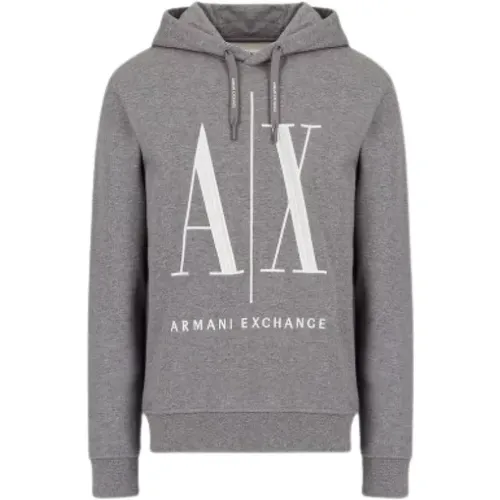 Hoodies, male, , Size: 2XL Grey Sweaters for Stylish Look - Armani Exchange - Modalova