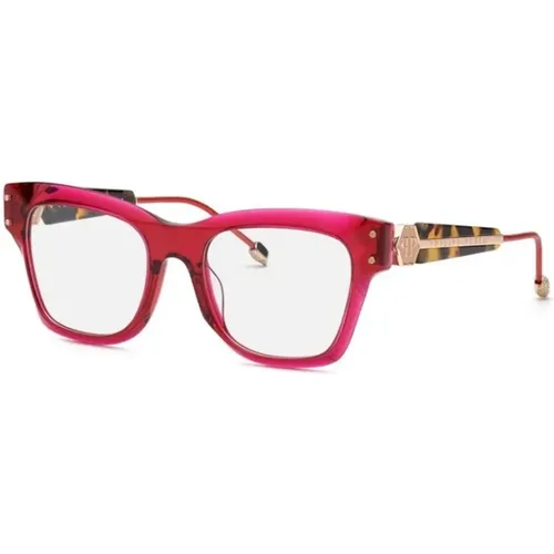 Transparent Red Glasses Stylish Trendy , unisex, Sizes: 52 MM - Philipp Plein - Modalova