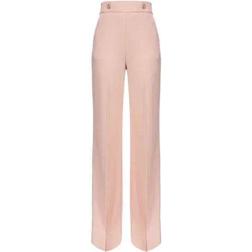 Damen Crepe Stretch Hose mit Goldknöpfen , Damen, Größe: S - pinko - Modalova