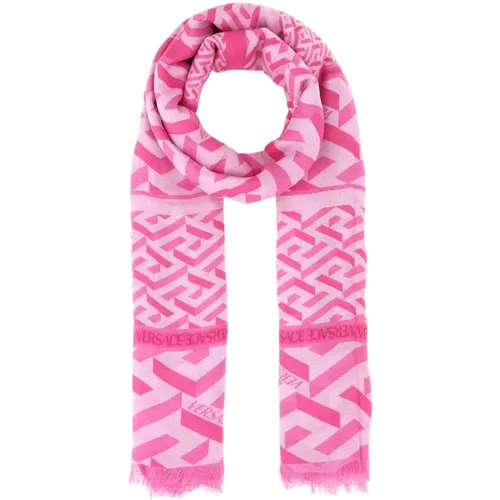 Winter Scarves, female, , Size: ONE SIZE Printed Modal Blend Scarf - Versace - Modalova