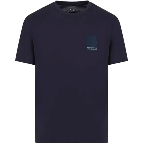 Night Sky T-Shirt mit Logo-Detail , Herren, Größe: L - Armani Exchange - Modalova