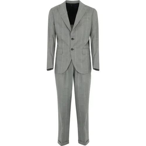 Single Breasted Suits, male, , Size: M Cashmere Light Grey Dress Long Sleeve - Eleventy - Modalova