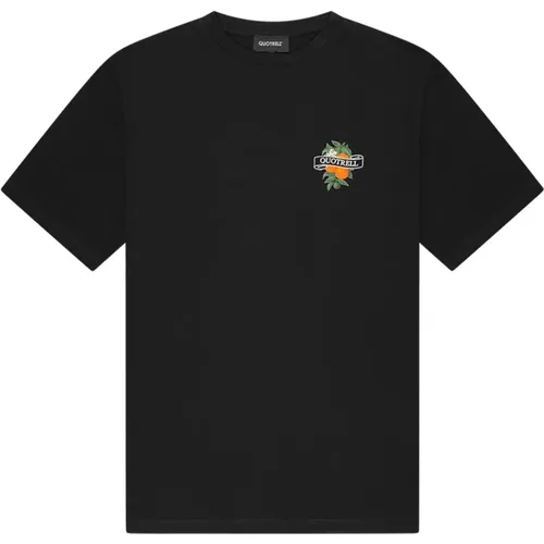 Modernes Logo Print T-Shirt Schwarz/Weiß , Herren, Größe: L - Quotrell - Modalova