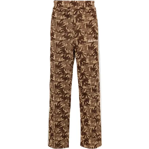 Sweatpants, male, , Size: M Camouflage Trousers with Palm Trees Pattern - Palm Angels - Modalova