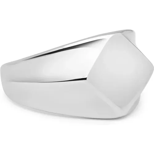 Mens Squared Stainless Steel Ring , Herren, Größe: 62 MM - Nialaya - Modalova