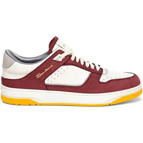 Italian Leather Sneakers , male, Sizes: 9 UK, 8 UK, 7 1/2 UK, 8 1/2 UK, 7 UK, 6 UK, 10 UK - Santoni - Modalova