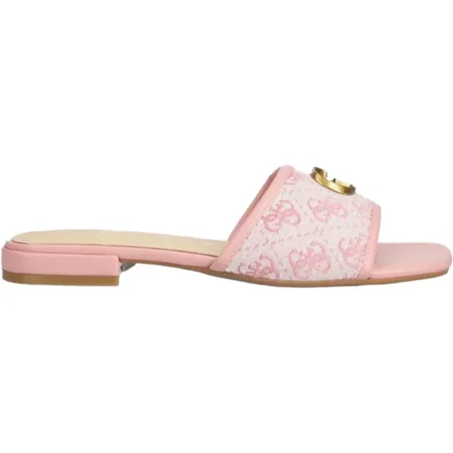 Flat Leather Mules - Rose , female, Sizes: 6 UK - Guess - Modalova