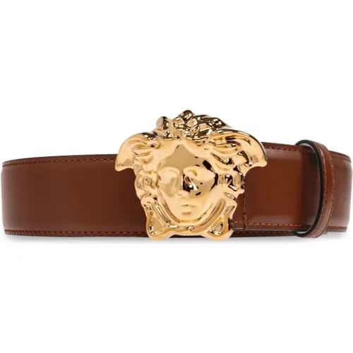 Belts, male, , Size: 110 CM Leather belt - Versace - Modalova