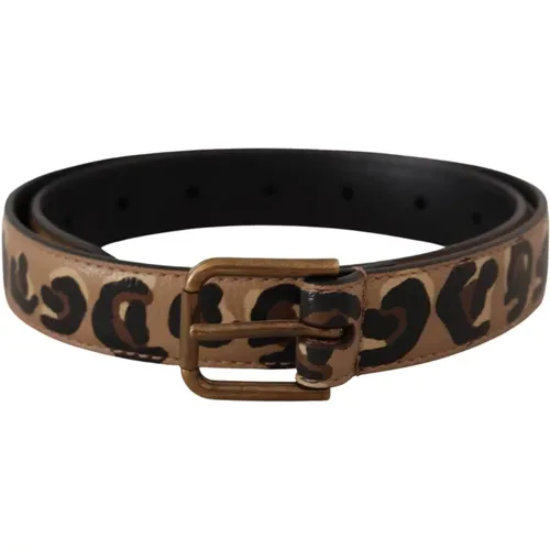 Elegant Belt with Engraved Leather Buckle , female, Sizes: 65 CM - Dolce & Gabbana - Modalova