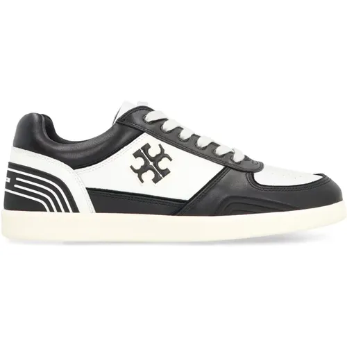 Sneakers, female, , Size: 10 US Clover Court Leather Low-top Sneakers - TORY BURCH - Modalova