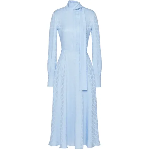 Silk Midi Dress with Toile Print , female, Sizes: M - Valentino - Modalova
