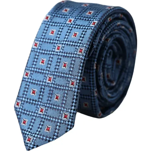 Ties, male, , Size: ONE SIZE Patterned Silk Adjustable Men's Tie - Dolce & Gabbana - Modalova