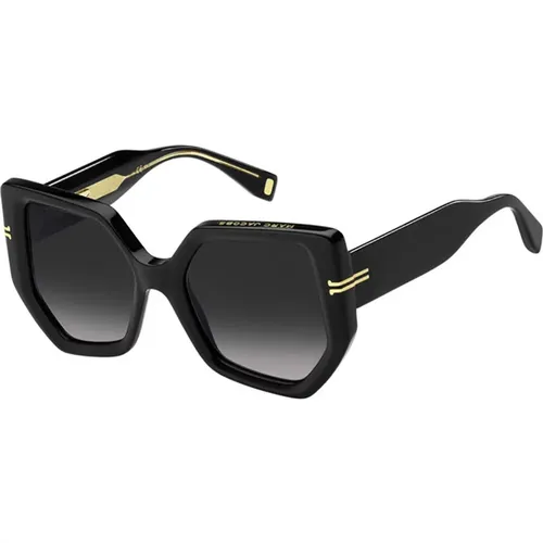Stilvolle Sonnenbrille Schwarz mit Dunkelgrau - Marc Jacobs - Modalova