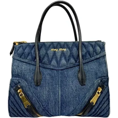 Pre-owned Denim handbags , female, Sizes: ONE SIZE - Miu Miu Pre-owned - Modalova