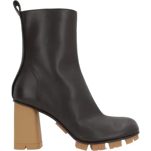 Dark Brown Leather Zip Boots , female, Sizes: 4 UK, 7 UK, 5 UK, 6 UK - Bottega Veneta - Modalova