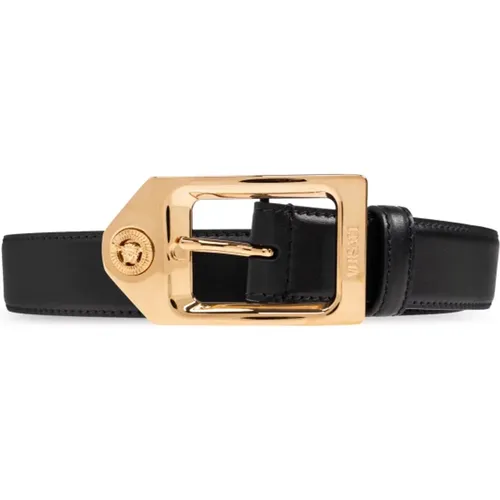 Belts, male, , Size: 100 CM Leather belt - Versace - Modalova