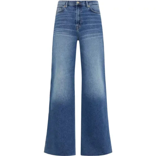 Hochwertige Denim-Jeans mit Eleganten Details , Damen, Größe: W30 - 7 For All Mankind - Modalova