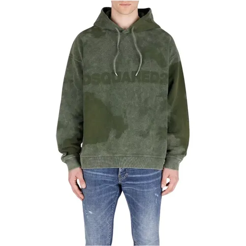 Militärgrüner Urban Hoodie , Herren, Größe: S - Dsquared2 - Modalova