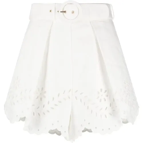 Floral Embroidered High-Waisted Shorts , female, Sizes: M, S, XS, L - Zimmermann - Modalova