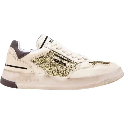 Glitzer Gold Tennisschuhe , Damen, Größe: 38 EU - Ghoud - Modalova