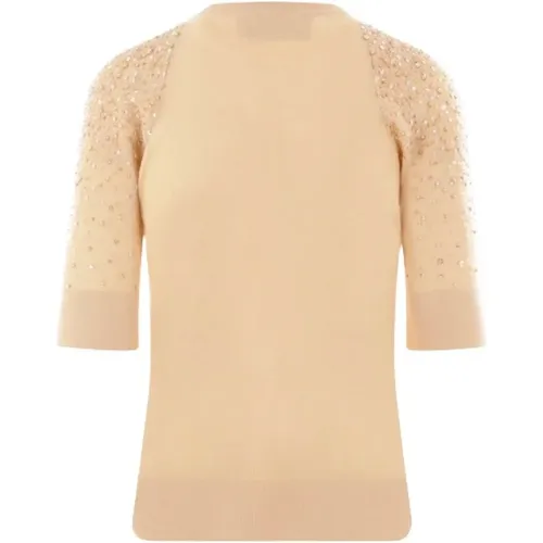 Beaded Cotton Sweater , female, Sizes: M - Ermanno Scervino - Modalova