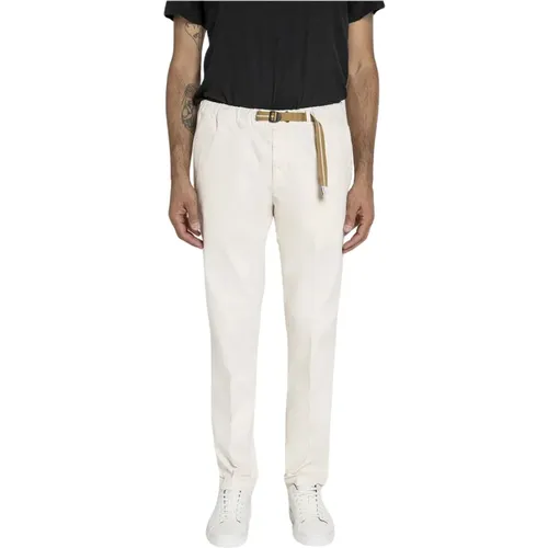 Regular Fit Stretch Gabardine Hose , Herren, Größe: S - White Sand - Modalova