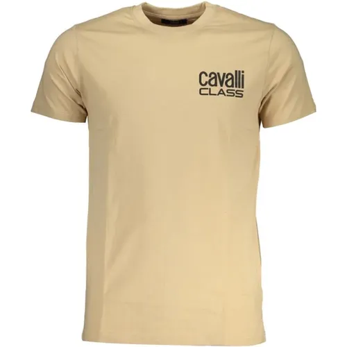 Druck Logo Rundhals T-Shirt , Herren, Größe: 2XL - Cavalli Class - Modalova