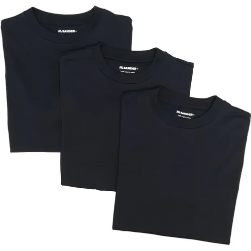 Blue Logo-Patch T-Shirt Pack , male, Sizes: M - Jil Sander - Modalova