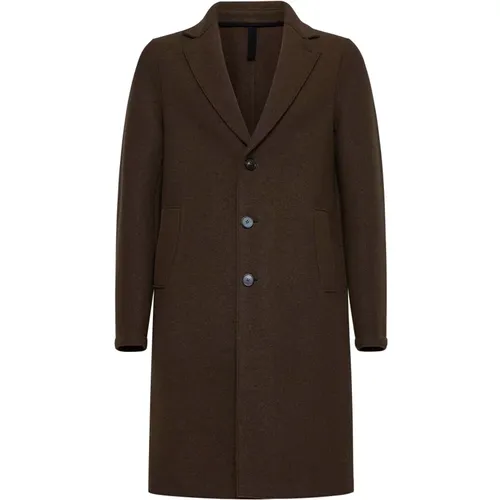 Single-Breasted Coats, male, , Size: L Stylish Coats Collection - Harris Wharf London - Modalova